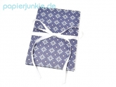 Geschenkpapier Stern-Blumen-Muster, blau